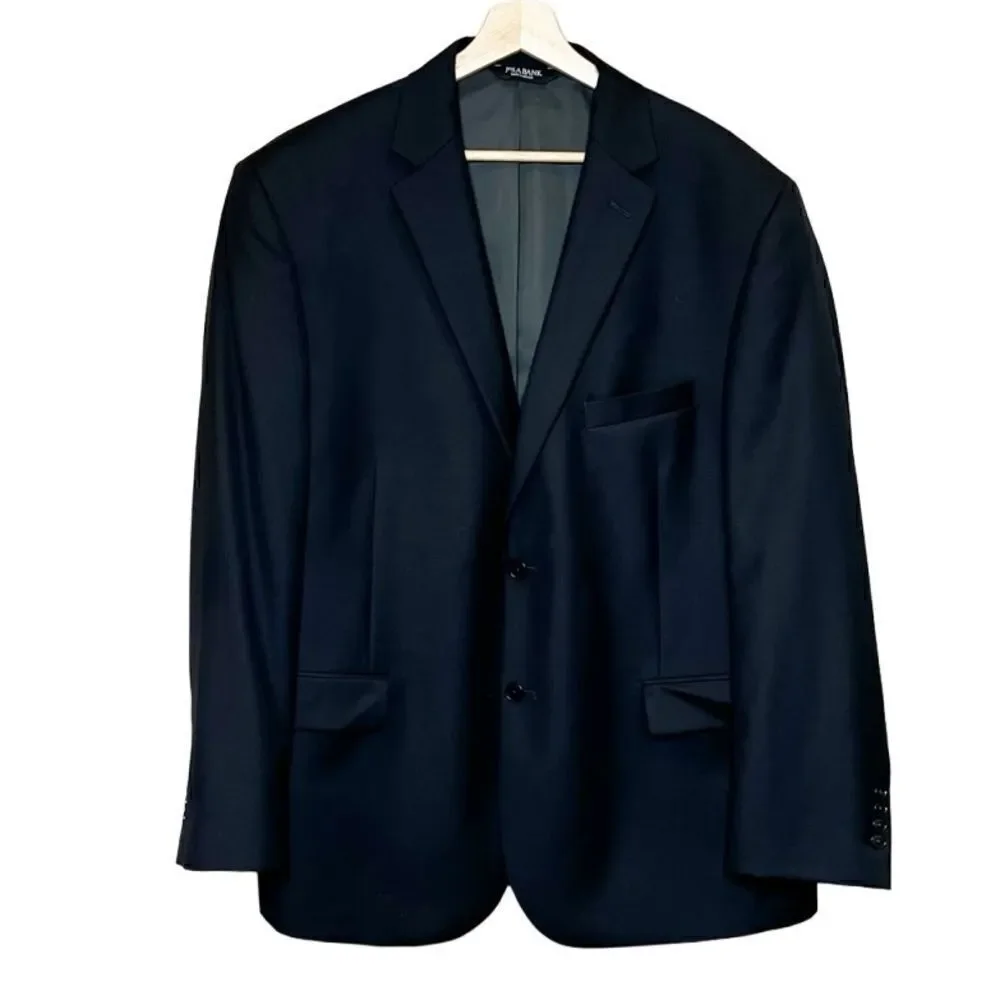 Jos A Bank black Chelsea traveler wool blazer size 48 regular